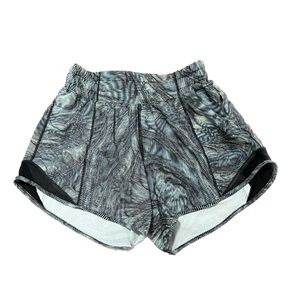 Lululemon Hotty Hot Low Rise Short 4" Dimensional Icing Blue Multi Black green